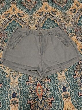Guess Light Blue High Waist Casual Womens Shorts